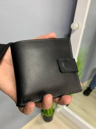 Чоловічий шкіряний гаманець чорний 
 
-6 відділень під карти
-2 додаткові кишені. . фото 3