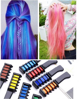 Мелки для окрашивания волос – это пастель насыщенных цветов, для временного окра. . фото 9