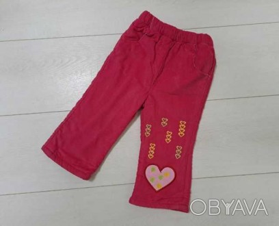 Вільветові штанишки для дівчатка, утеплені флісовий підкладкою. Виробництво Туре. . фото 1