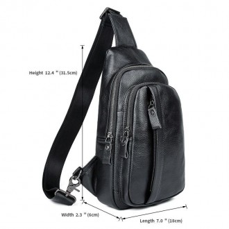 Кожаная сумка-рюкзак JD4019A с несколькими карманами, бренд McDee вместителен и . . фото 8