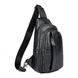 Кожаная сумка-рюкзак JD4019A с несколькими карманами, бренд McDee вместителен и . . фото 2