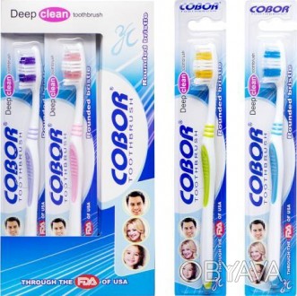 Пластикові гігієнічні зубні щітки " Cobor" з синтетичною щетиною у вигляді хвилі. . фото 1