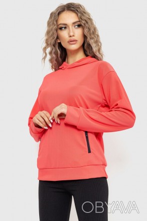 Худи женский с капюшоном цвет коралловый 182R8030