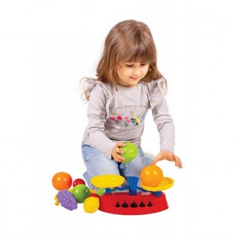 Іграшка "Набір фруктів ТехноК" - іграшкові ваги і набір з 7 фруктів: лимон, вино. . фото 2