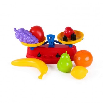 Іграшка "Набір фруктів ТехноК" - іграшкові ваги і набір з 7 фруктів: лимон, вино. . фото 3
