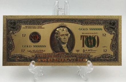 Сувенирная банкнота two dollar, на фарт, ПЭТ+фольга, высылаю после оплаты. . фото 3