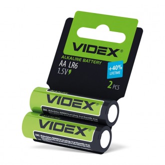 Комплект лужних батарейок Videx LR6 AA 1.5В. (2 штуки)
Лужні елементи живлення, . . фото 2