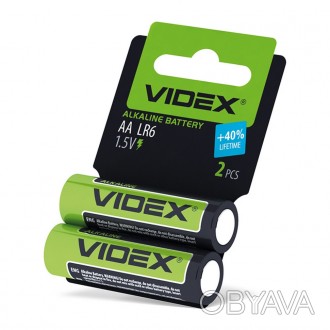 Комплект лужних батарейок Videx LR6 AA 1.5В. (2 штуки)
Лужні елементи живлення, . . фото 1