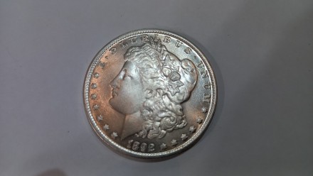 Сувенірна монета One dollar Morgan USA покрита сріблом 900 проби. Монета виготов. . фото 5