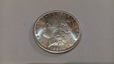 Сувенірна монета One dollar Morgan USA покрита сріблом 900 проби. Монета виготов. . фото 10