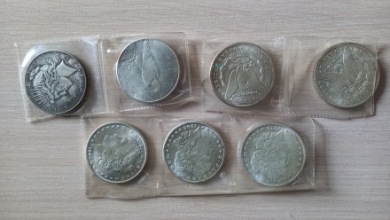 Сувенірна монета One dollar Morgan USA покрита сріблом 900 проби. Монета виготов. . фото 9