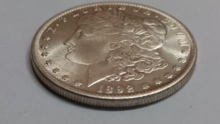 Сувенірна монета One dollar Morgan USA покрита сріблом 900 проби. Монета виготов. . фото 3