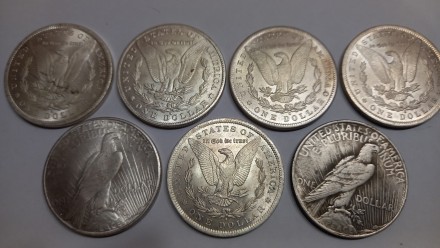 Сувенірна монета One dollar Morgan USA покрита сріблом 900 проби. Монета виготов. . фото 7