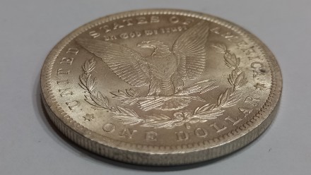 Сувенірна монета One dollar Morgan USA покрита сріблом 900 проби. Монета виготов. . фото 4
