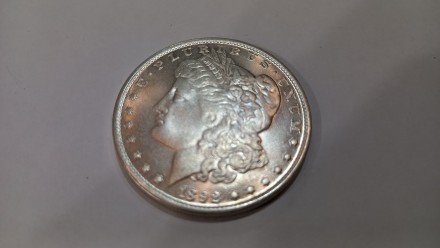 Сувенірна монета One dollar Morgan USA покрита сріблом 900 проби. Монета виготов. . фото 11
