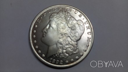Сувенірна монета One dollar Morgan USA покрита сріблом 900 проби. Монета виготов. . фото 1