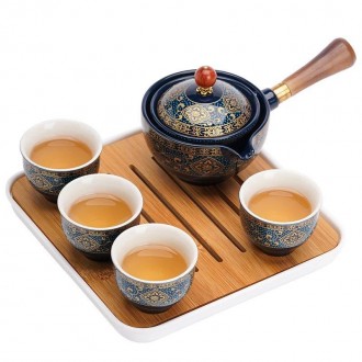 Набор для чайной церемонии из 6 предметов Гунфу ча Дорожный Китайский чайный сер. . фото 3