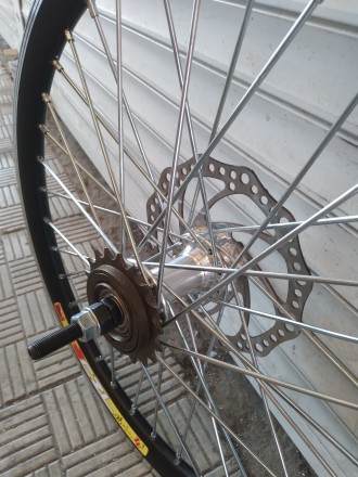 Вело колесо заднее комплект на усиленной спице 3мм под диск 20 24 26 27,5 28 дюй. . фото 6