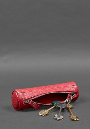 Шкіряна ключниця червоного кольору - ідеальний аксесуар для любительок практични. . фото 6