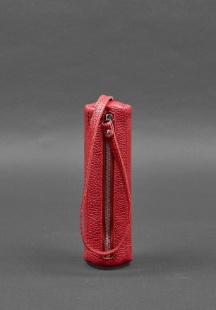 Шкіряна ключниця червоного кольору - ідеальний аксесуар для любительок практични. . фото 2