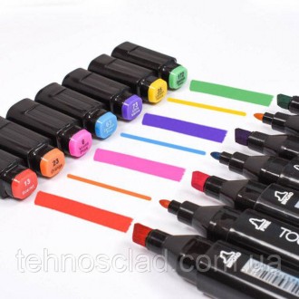 Набір скетч маркерів 48 кольорів двосторонні Touch Raven 48 шт./уп. у сумці для . . фото 8