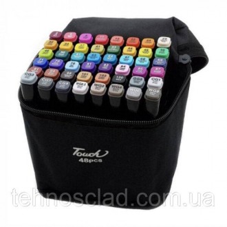 Набір скетч маркерів 48 кольорів двосторонні Touch Raven 48 шт./уп. у сумці для . . фото 5