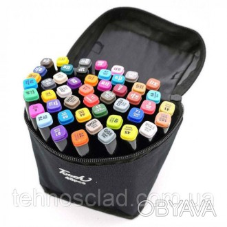 Набір скетч маркерів 48 кольорів двосторонні Touch Raven 48 шт./уп. у сумці для . . фото 1