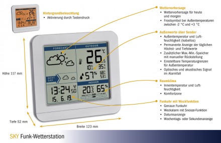 Особенности:
 
Температура наружного воздуха и влажность через передатчик
Внутре. . фото 3