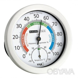 Термогигрометр TFA, цветная шкала, d=120 мм
 
Термогигрометр TFA, цветная шкала,. . фото 1