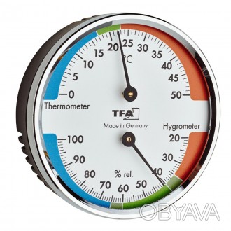Термогигрометр TFA 45204042, цветная шкала, d=71х23 мм
Сделано в германии
Для зд. . фото 1