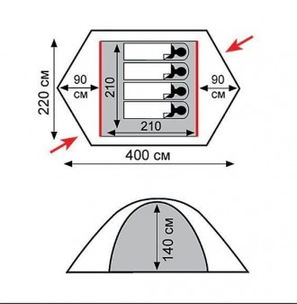 Палатка Tramp ROCK 4 v2 зеленая
Четырехместная экспедиционная палатка Tramp Rock. . фото 4