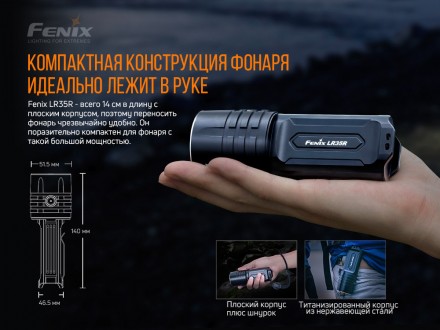 Фонарь Fenix LR35R
 
Модель Fenix LR35R представляет собой единственный в своём . . фото 6