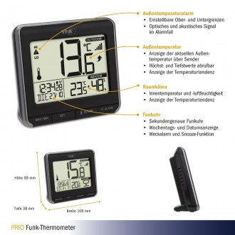 Беспроводной термометр TFA PRIO 30.3069
Беспроводная передача наружной температу. . фото 3