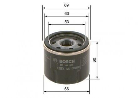 Фильтр масляный Logan Sandero Clio Bosch 0 451 104 025 применяется в качестве ан. . фото 3