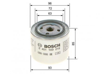 Фильтр масляный FH12 (93-) Bosch 0 451 103 219 используется в качестве аналога о. . фото 3