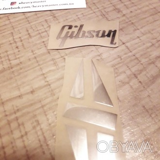 Логотип деколь Gibson Custom лого НАКЛЕЙКА для електрогітари Les Paul LP хром.
Т. . фото 1