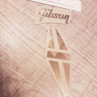 Логотип деколь Gibson Custom лого НАКЛЕЙКА для электрогитары Les Paul LP золотис. . фото 2