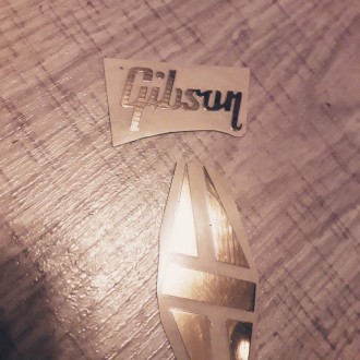 Логотип деколь Gibson Custom лого НАКЛЕЙКА для электрогитары Les Paul LP золотис. . фото 5
