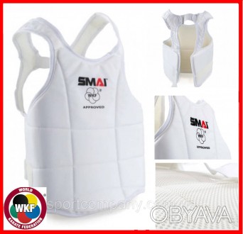 Защита туловища груди для карате Smai жилет с лицензией WKF для единоборств, мож. . фото 1