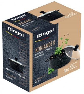 Короткий опис:Каструля RINGEL Koriander (1.2 л) 16 см (RG-2107-16)Високоякісний . . фото 6