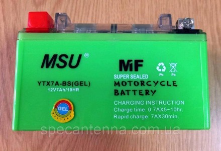 Акумулятор MSU YTX7A-BS (GEL) 12 В 7 А·год.. . фото 3