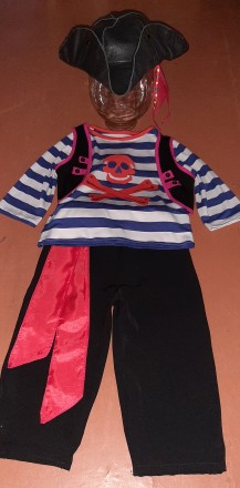продам детский костюм пирата на рост 104, 3-4 лет, брюки черные длина 48, талия . . фото 3