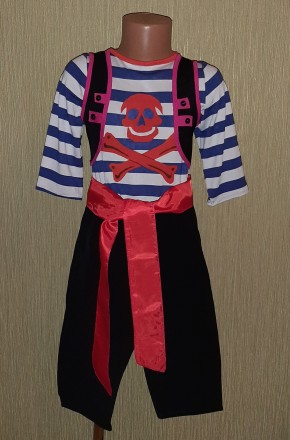 продам детский костюм пирата на рост 104, 3-4 лет, брюки черные длина 48, талия . . фото 2