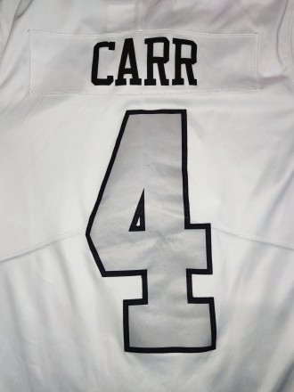 Футболка, jersey Nike NFL Las Vegas Raiders, Carr, размер-S, длина-68см, под мыш. . фото 5