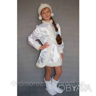 Снегурочка № 3/1. Детский карнавальный костюм (белый) 
 Отделочная ткань: искус. . фото 1