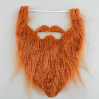  Борода з вусами накладна руда карнавальна хутряна 23х33 см. Код товару 08042 Ро. . фото 5