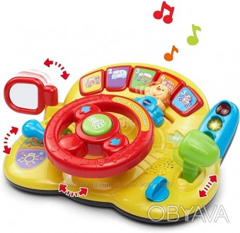 Развивающий музыкальный автотренажер . Музыкальный: игровой руль для детей включ. . фото 1