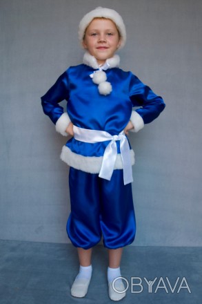  Новий рік. Дитячий карнавальний костюм (синій) 
 Основна тканина: атлас; Оздобл. . фото 1