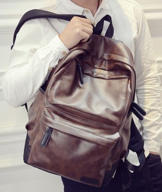 Модный мужской городской рюкзак 
	
	Материал: Плотная и высококачественная ПУ ко. . фото 5