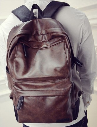 Модный мужской городской рюкзак 
	
	Материал: Плотная и высококачественная ПУ ко. . фото 8